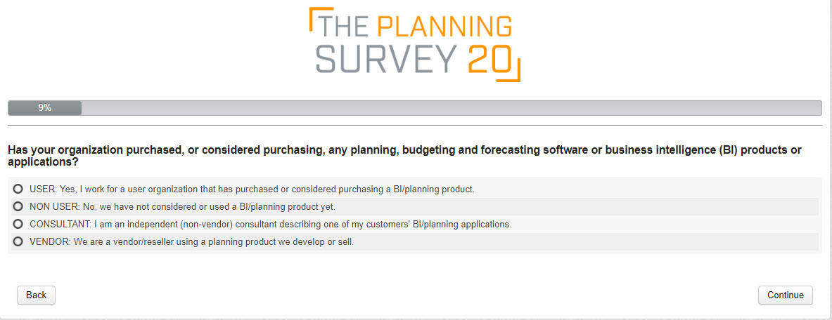 The planning survey 20