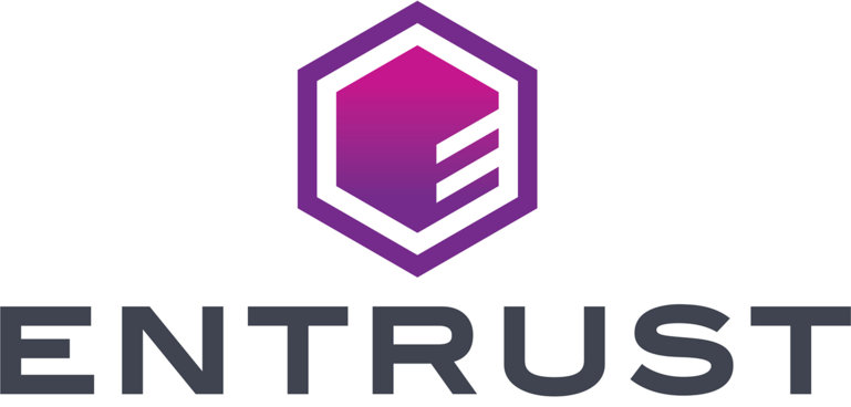 Entrust logo, letters and purple logo